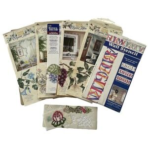 Wall Stencil Lot - Plaid Stencil Decor Elegant Home - 6 Sets (2 Unused, 4 Used)